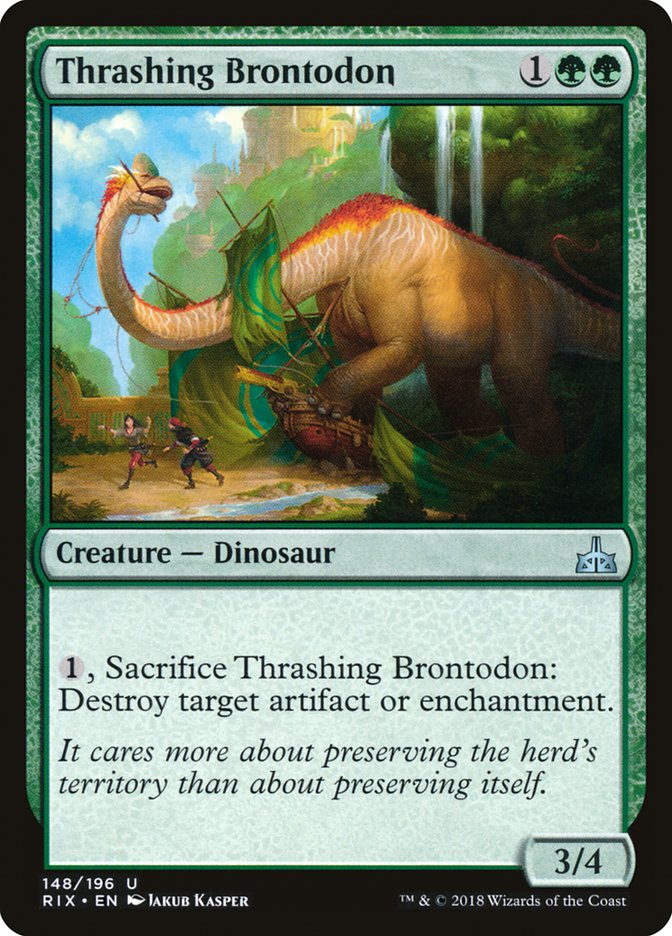 Thrashing Brontodon [Rivals of Ixalan] (148)