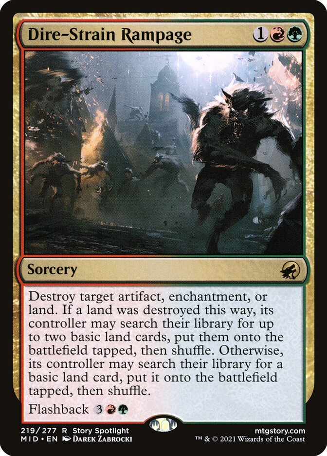 Dire-Strain Rampage [Innistrad: Midnight Hunt] (219)