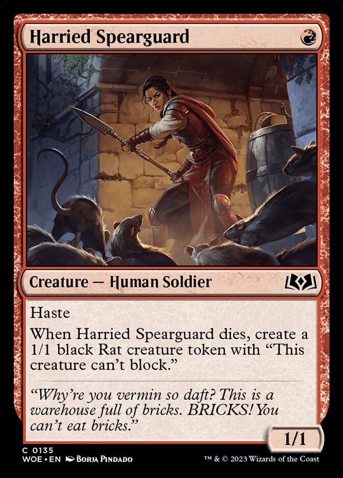 Harried Spearguard [Wilds of Eldraine] (135)
