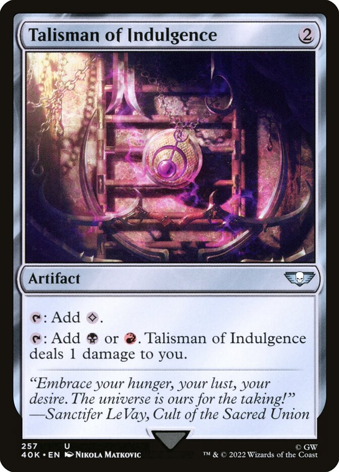 Talisman of Indulgence [Warhammer 40,000 Commander] (257)