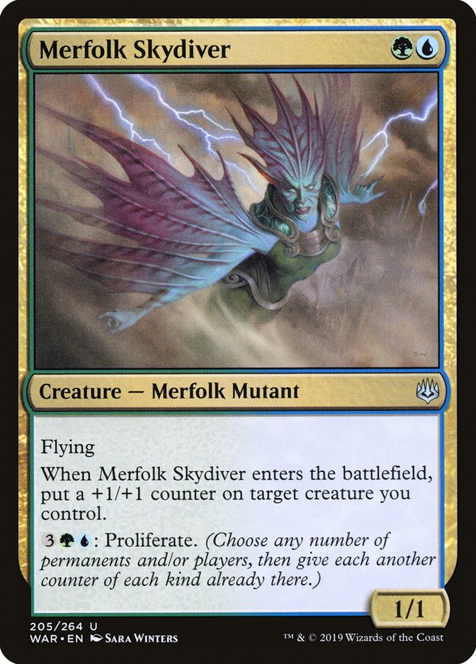 Merfolk Skydiver [War of the Spark] (205)