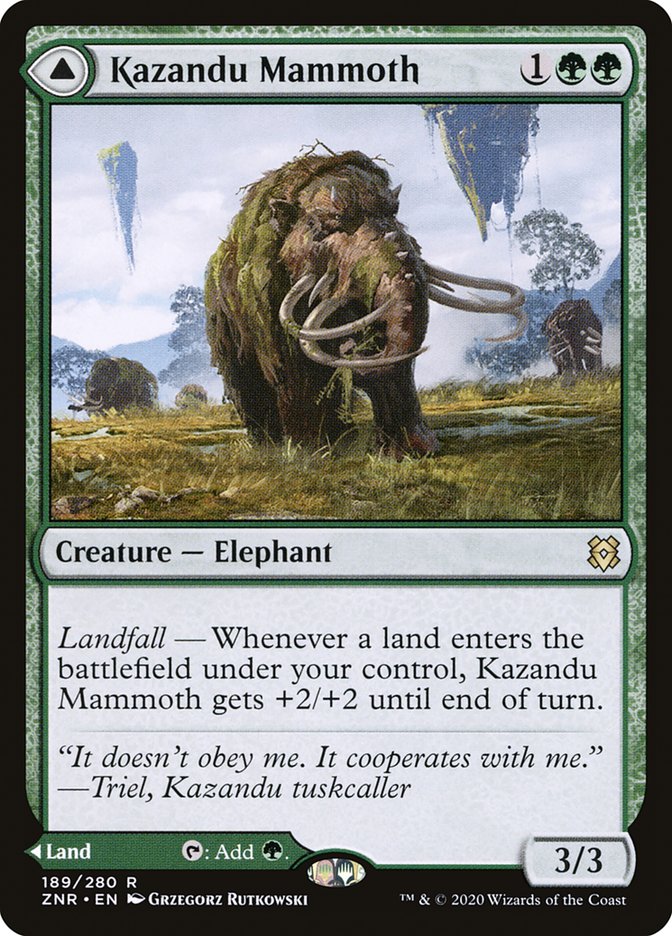 Kazandu Mammoth // Kazandu Valley [Zendikar Rising] (189)