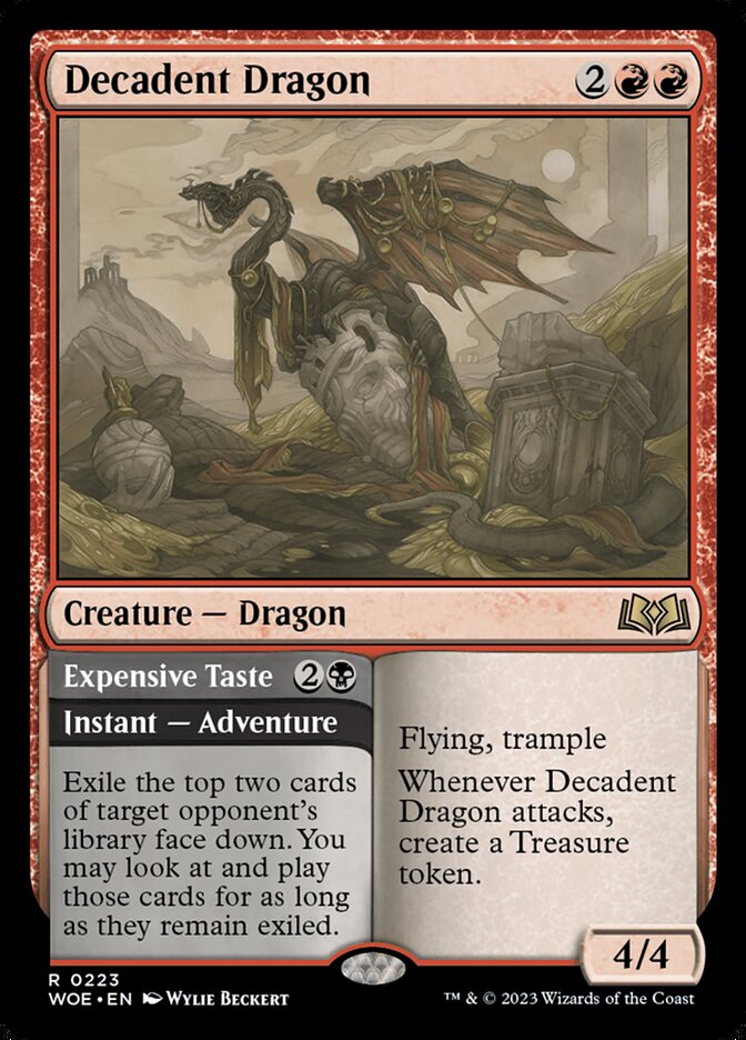 Decadent Dragon // Expensive Taste [Wilds of Eldraine] (223)
