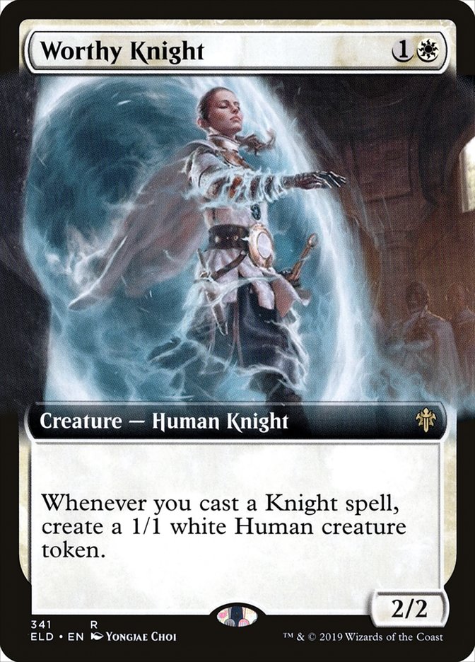 Worthy Knight [Throne of Eldraine Variants] (341)