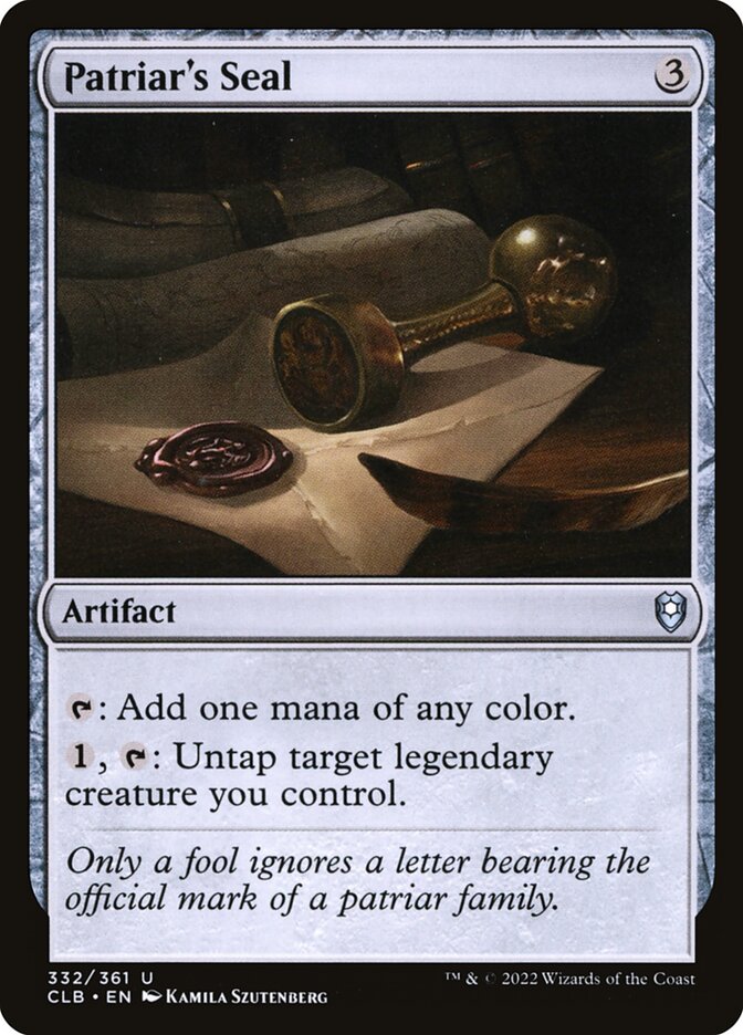 Patriar's Seal [Commander Legends: Battle for Baldur's Gate] (332)