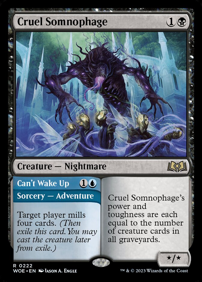 Cruel Somnophage // Can't Wake Up [Wilds of Eldraine] (222)