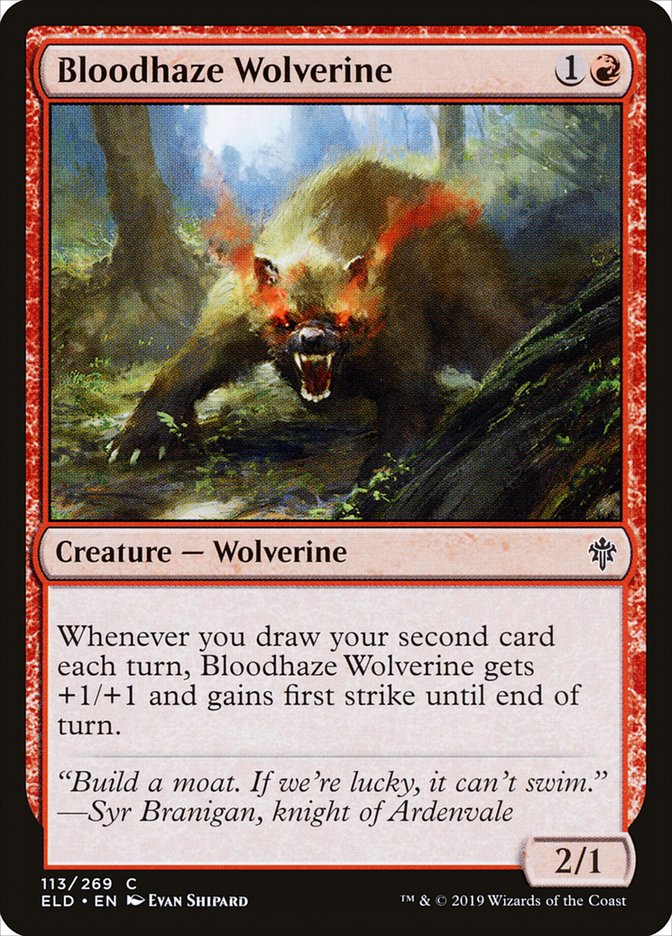 Bloodhaze Wolverine [Throne of Eldraine] (113)