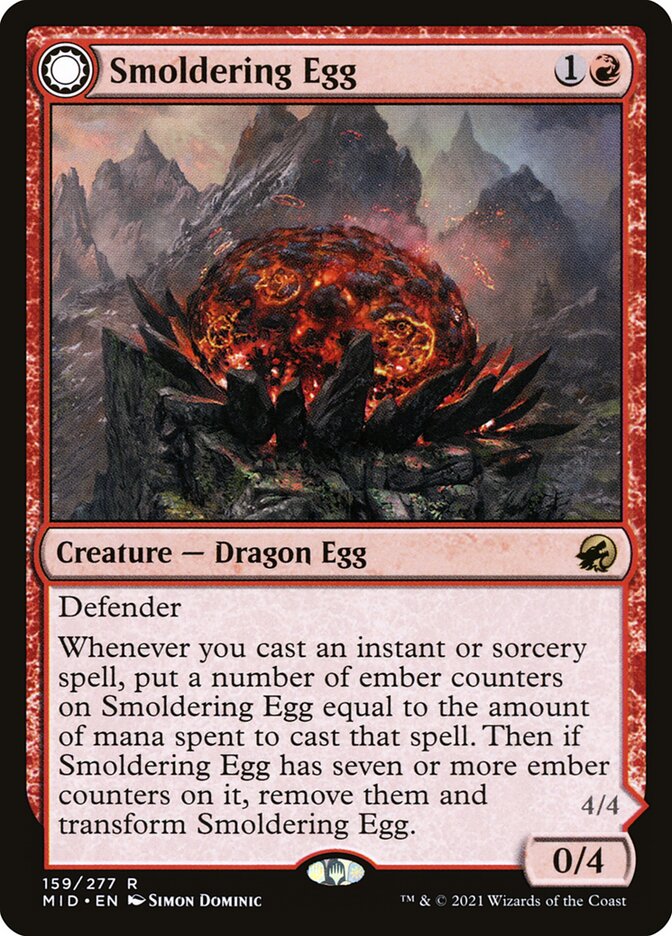 Smoldering Egg // Ashmouth Dragon [Innistrad: Midnight Hunt] (159)