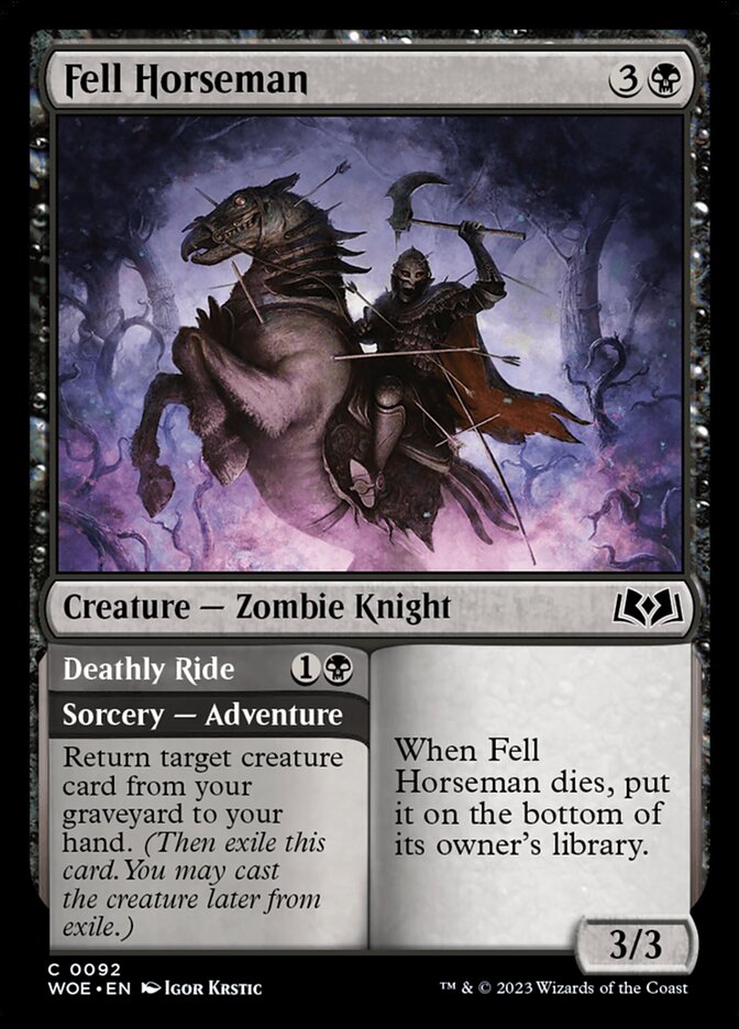 Fell Horseman // Deathly Ride [Wilds of Eldraine] (92)
