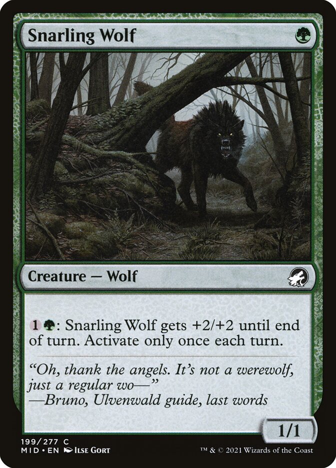 Snarling Wolf [Innistrad: Midnight Hunt] (199)