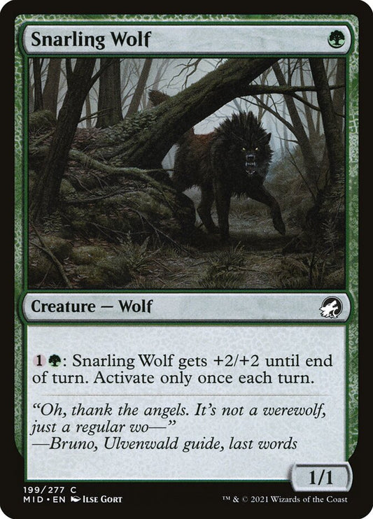 Snarling Wolf [Innistrad: Midnight Hunt] (199)
