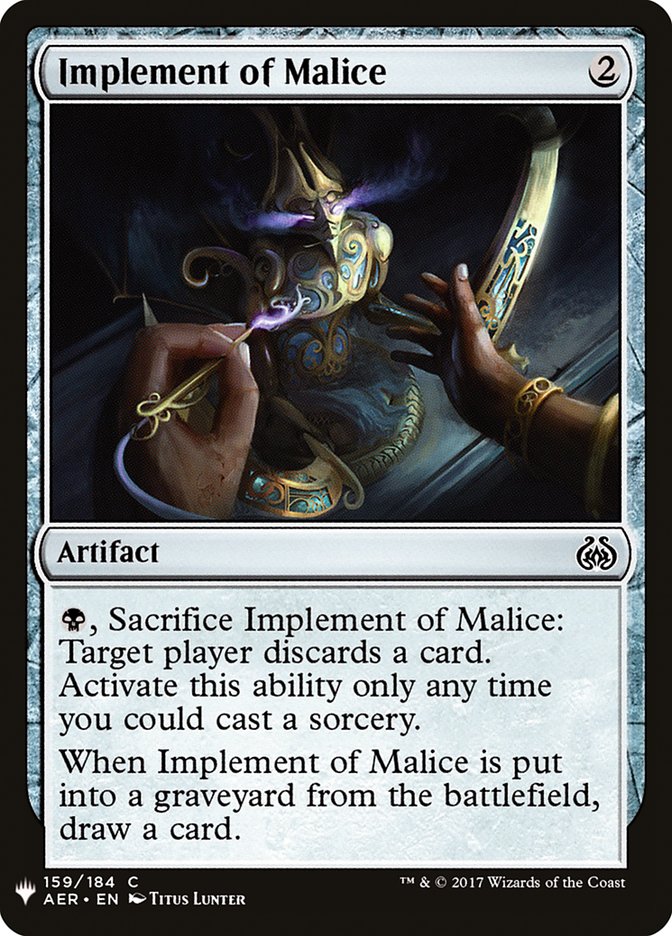 Implement of Malice [The List] (AER-159)
