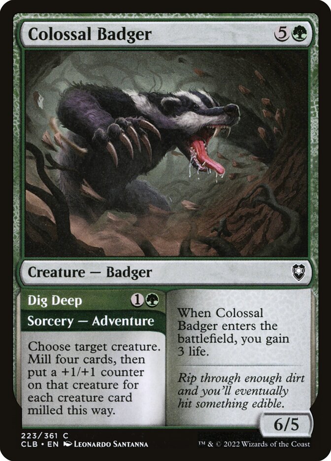 Colossal Badger // Dig Deep [Commander Legends: Battle for Baldur's Gate] (223)