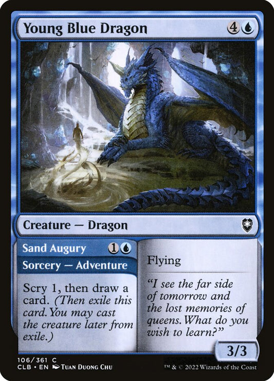 Young Blue Dragon // Sand Augury [Commander Legends: Battle for Baldur's Gate] (106)