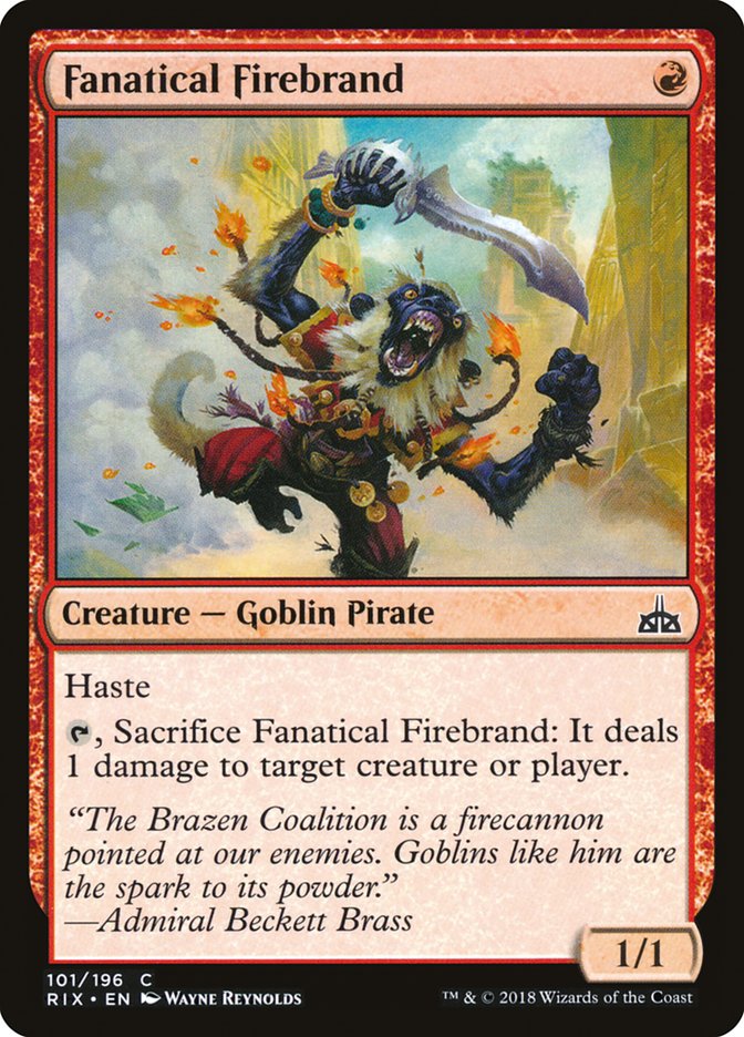 Fanatical Firebrand [Rivals of Ixalan] (101)