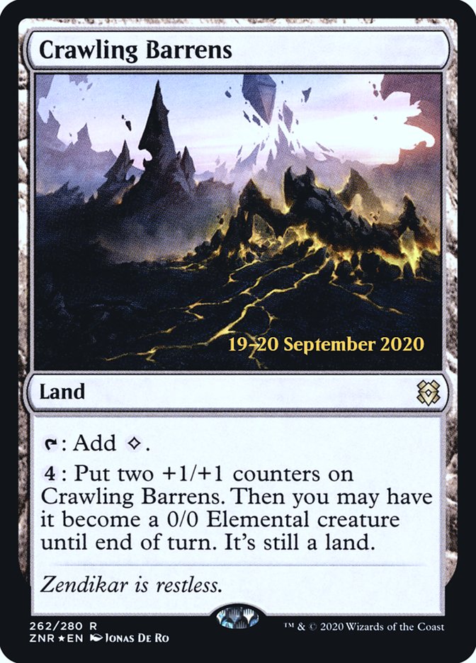 Crawling Barrens [Zendikar Rising Promos] (262s)
