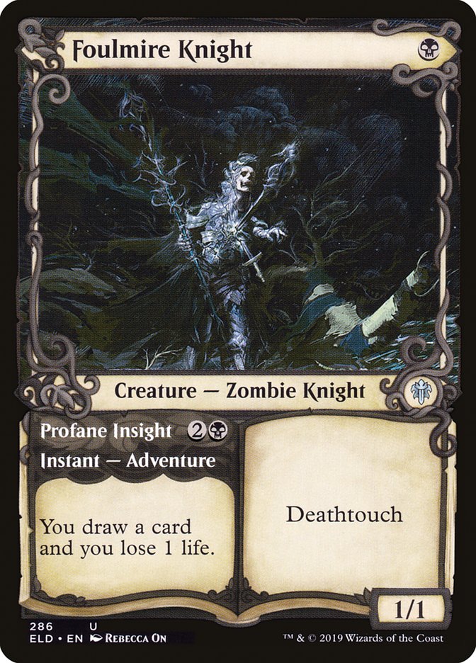 Foulmire Knight // Profane Insight [Throne of Eldraine Variants] (286)