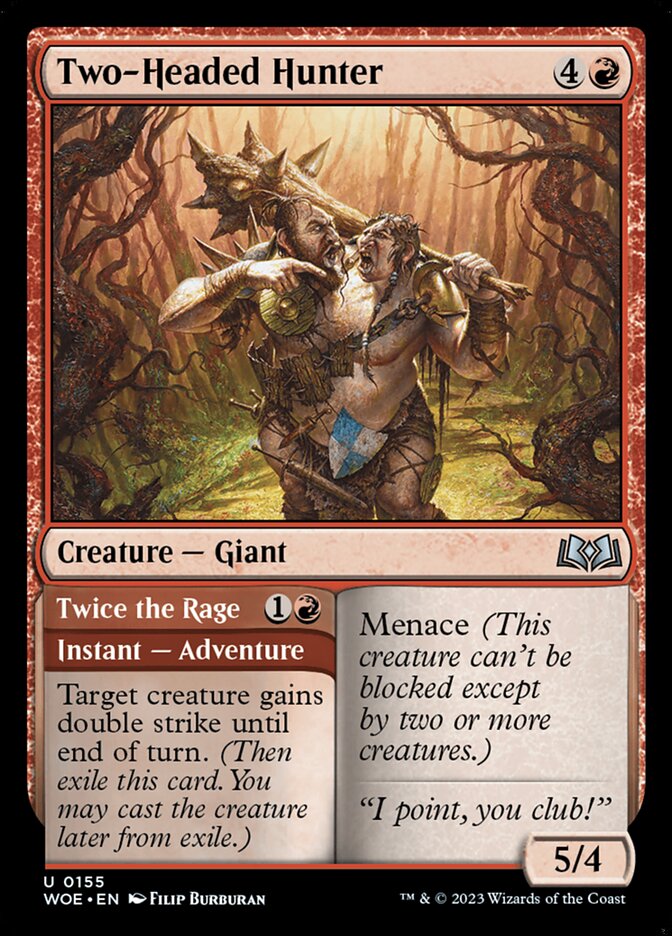 Two-Headed Hunter // Twice the Rage [Wilds of Eldraine] (155)