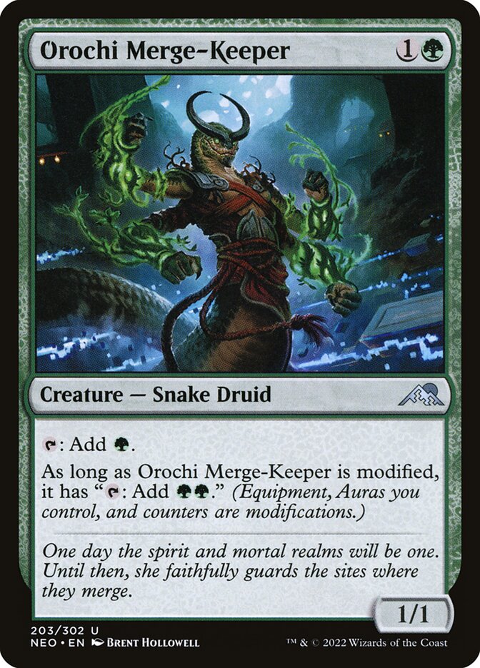 Orochi Merge-Keeper [Kamigawa: Neon Dynasty] (203)