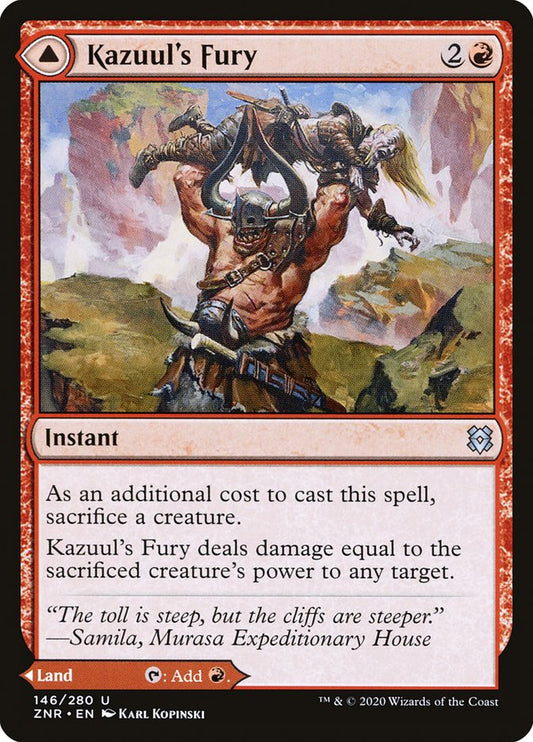 Kazuul's Fury // Kazuul's Cliffs [Zendikar Rising] (146)
