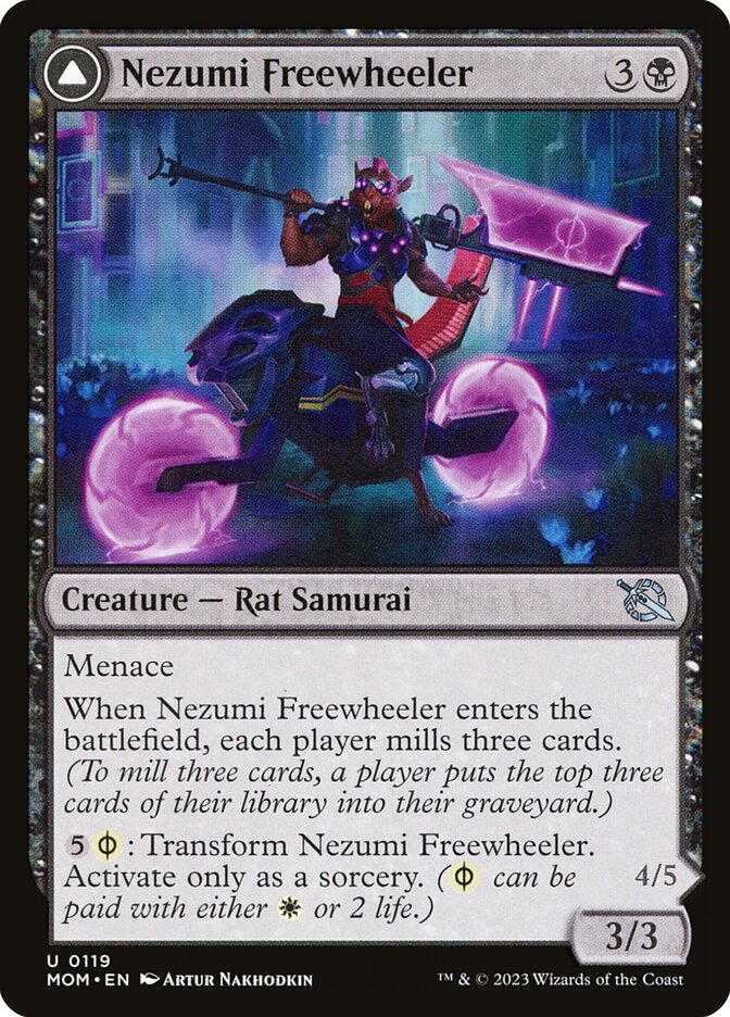 Nezumi Freewheeler // Hideous Fleshwheeler [March of the Machine] (119)