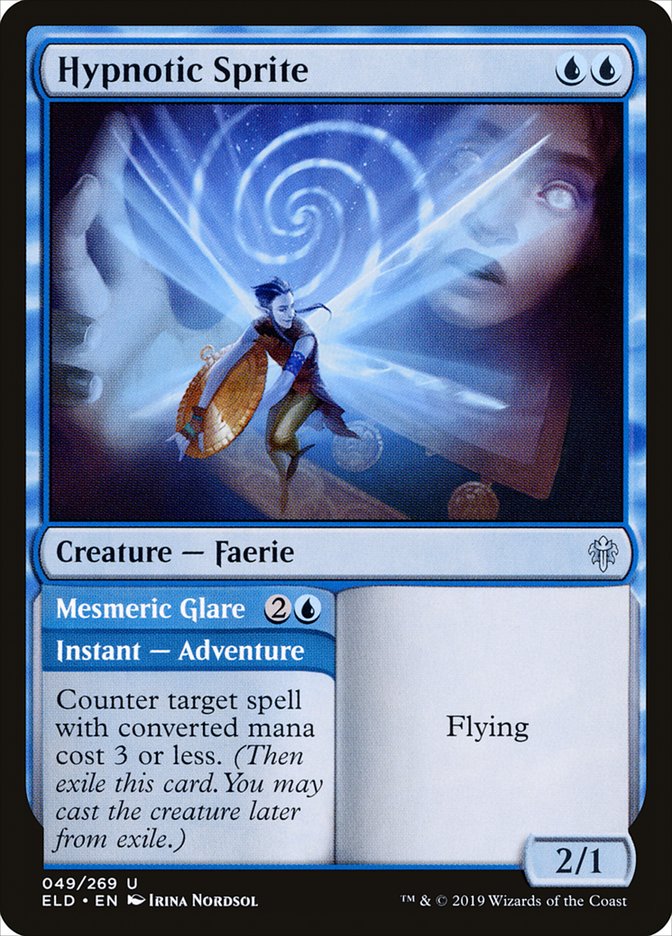 Hypnotic Sprite // Mesmeric Glare [Throne of Eldraine] (49)