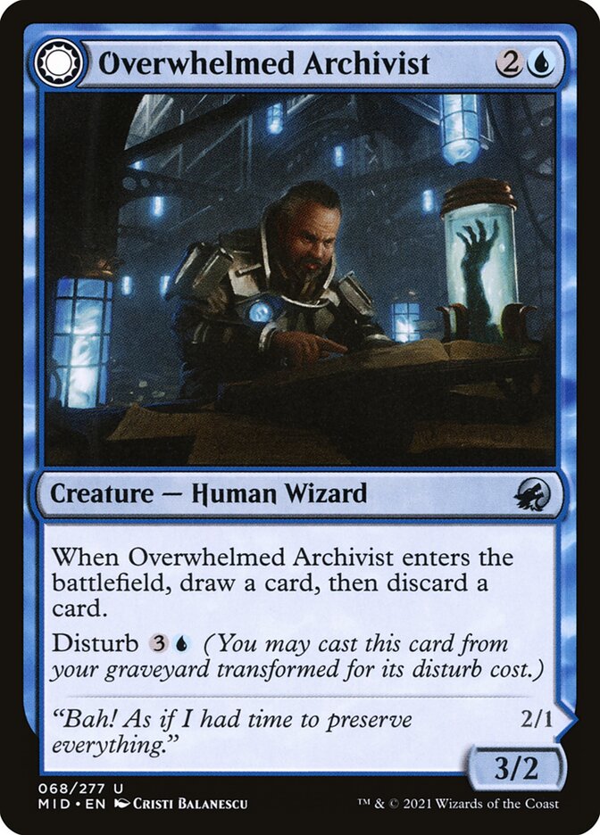 Overwhelmed Archivist [Innistrad: Midnight Hunt] (68)