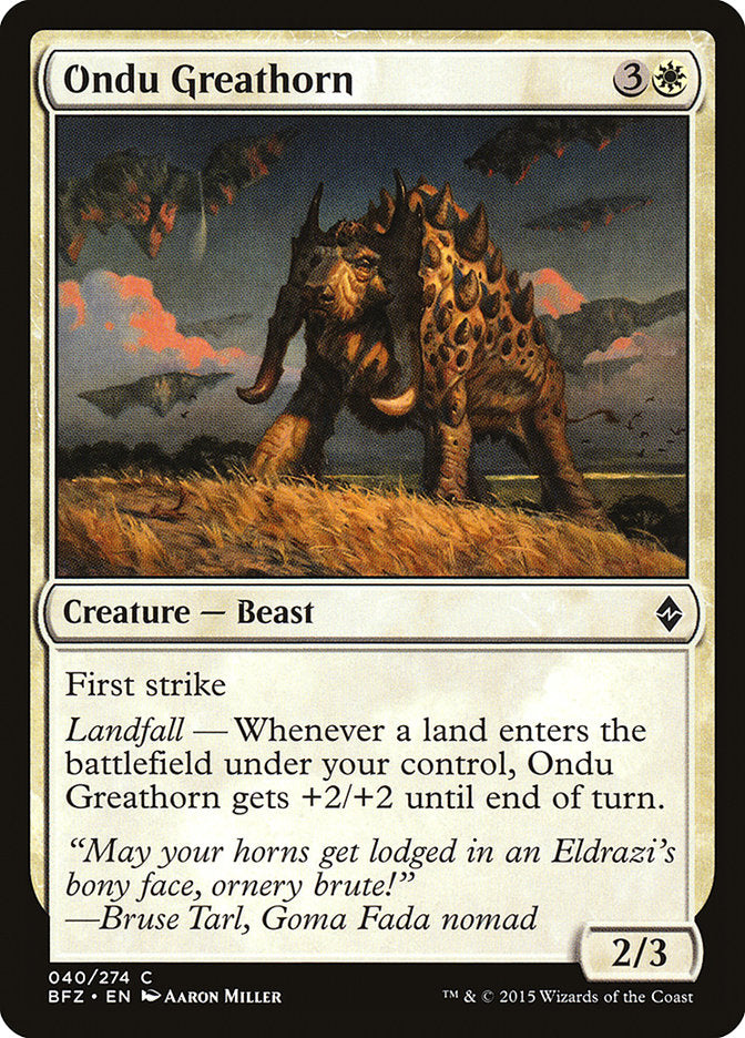 Ondu Greathorn [Battle for Zendikar] (40)