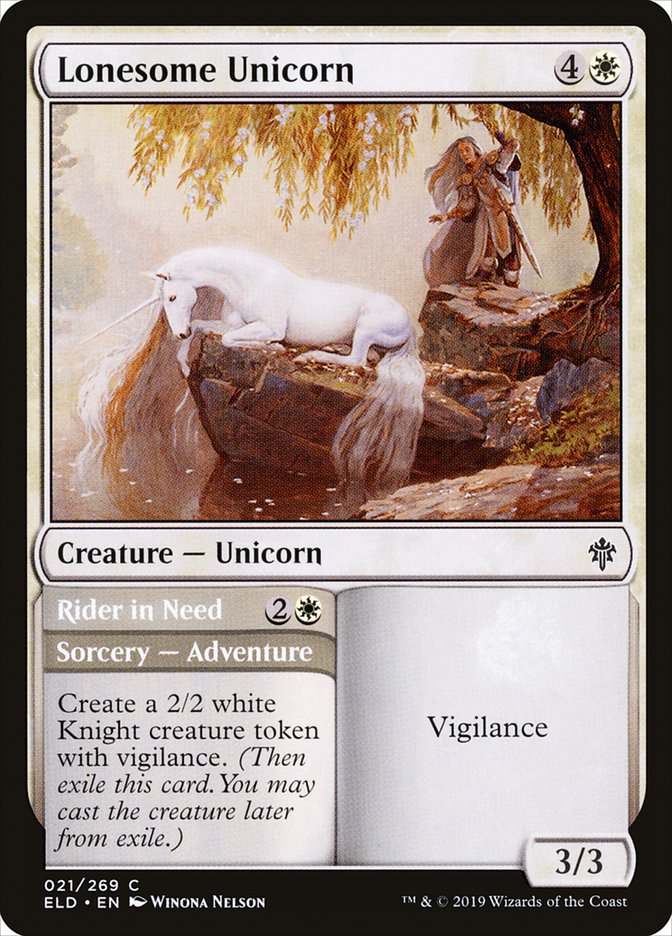 Lonesome Unicorn // Rider in Need [Throne of Eldraine] (21)