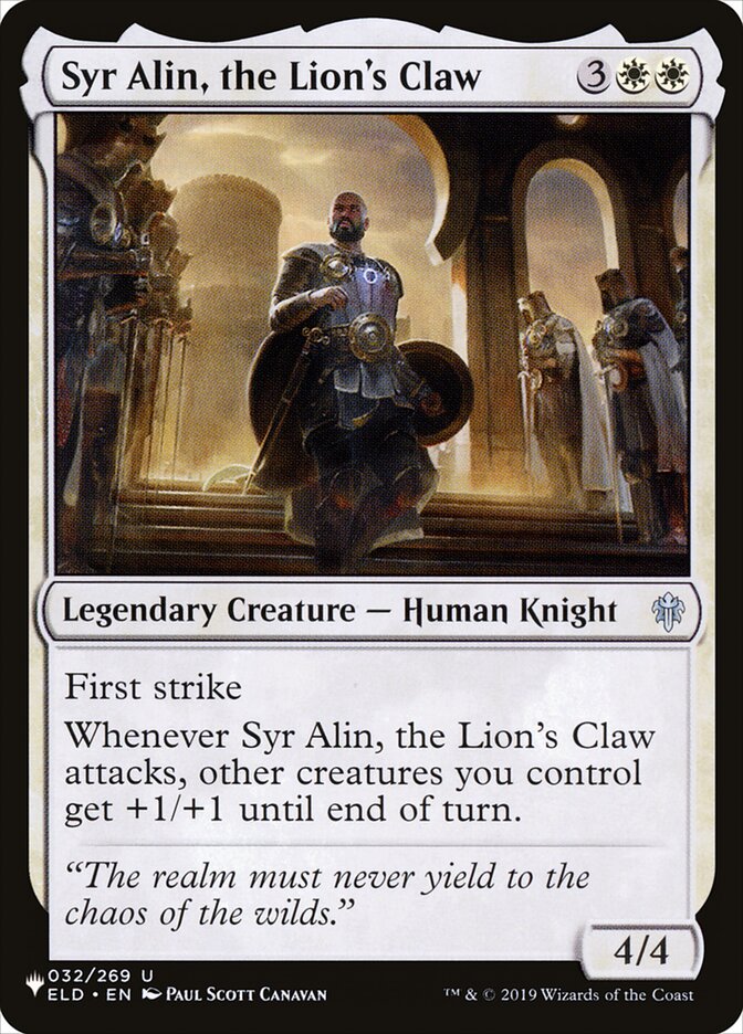 Syr Alin, the Lion's Claw [The List] (ELD-32)