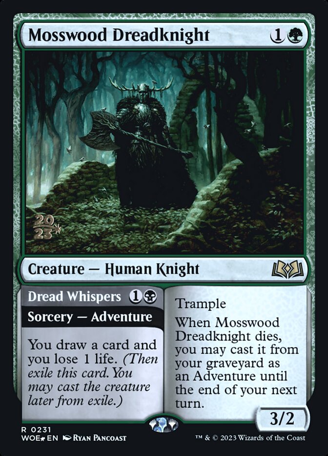 Mosswood Dreadknight // Dread Whispers [Wilds of Eldraine Promos] (231s)