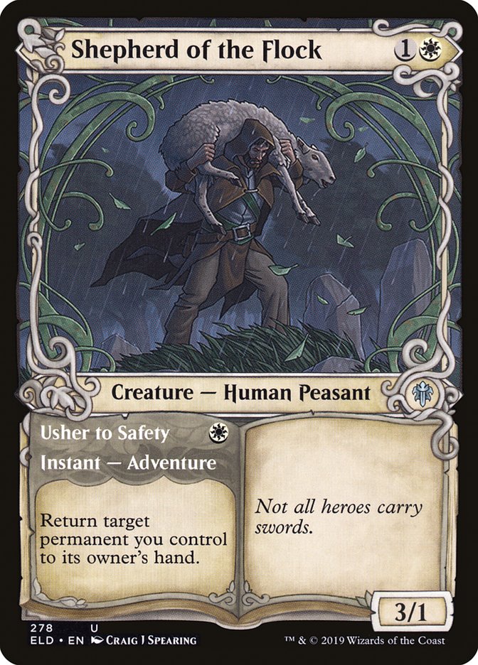Shepherd of the Flock // Usher to Safety [Throne of Eldraine Variants] (278)