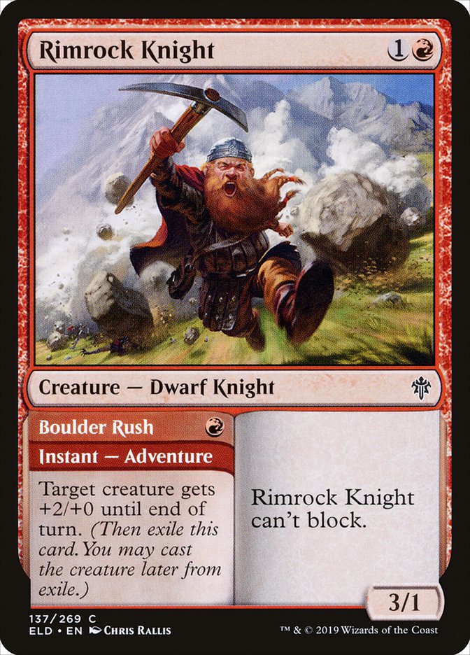 Rimrock Knight // Boulder Rush [Throne of Eldraine] (137)