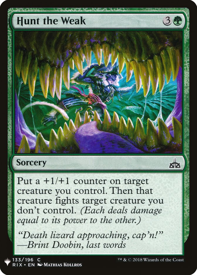 Hunt the Weak [The List] (RIX-133)