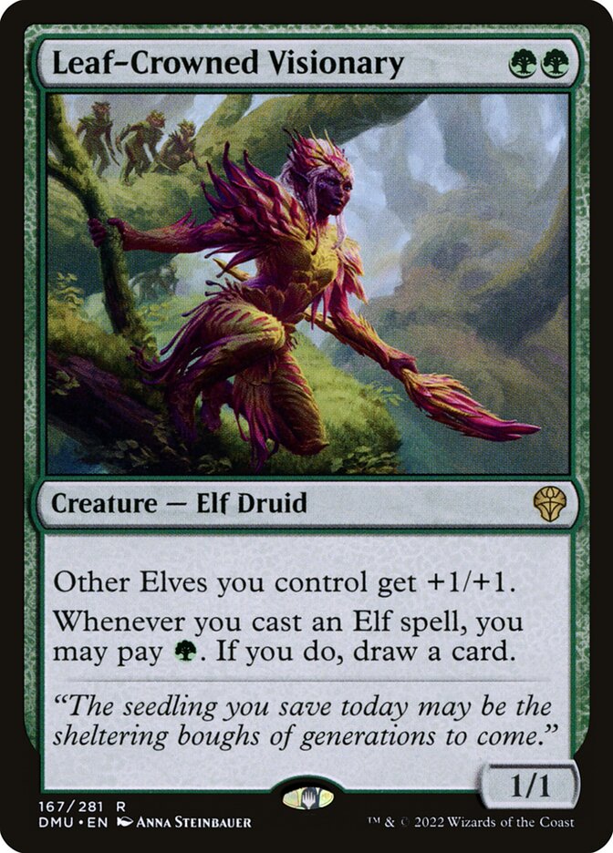 Leaf-Crowned Visionary [Dominaria United] (167)