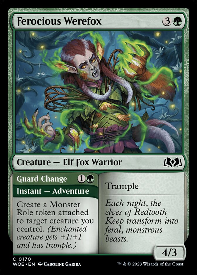 Ferocious Werefox // Guard Change [Wilds of Eldraine] (170)