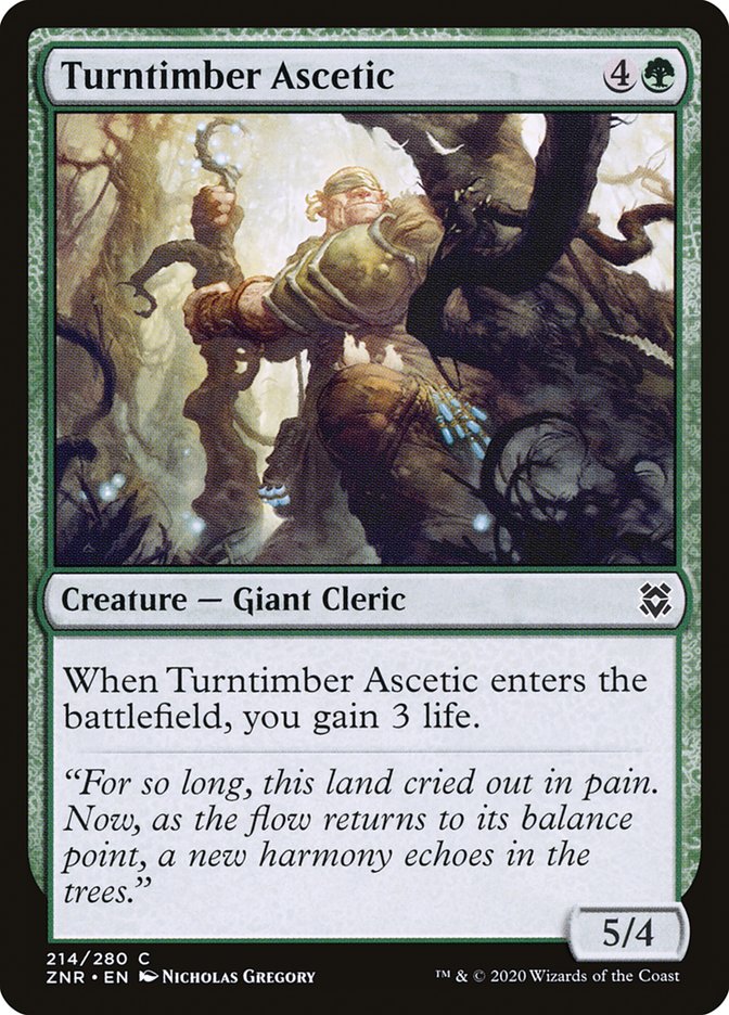 Turntimber Ascetic [Zendikar Rising] (214)
