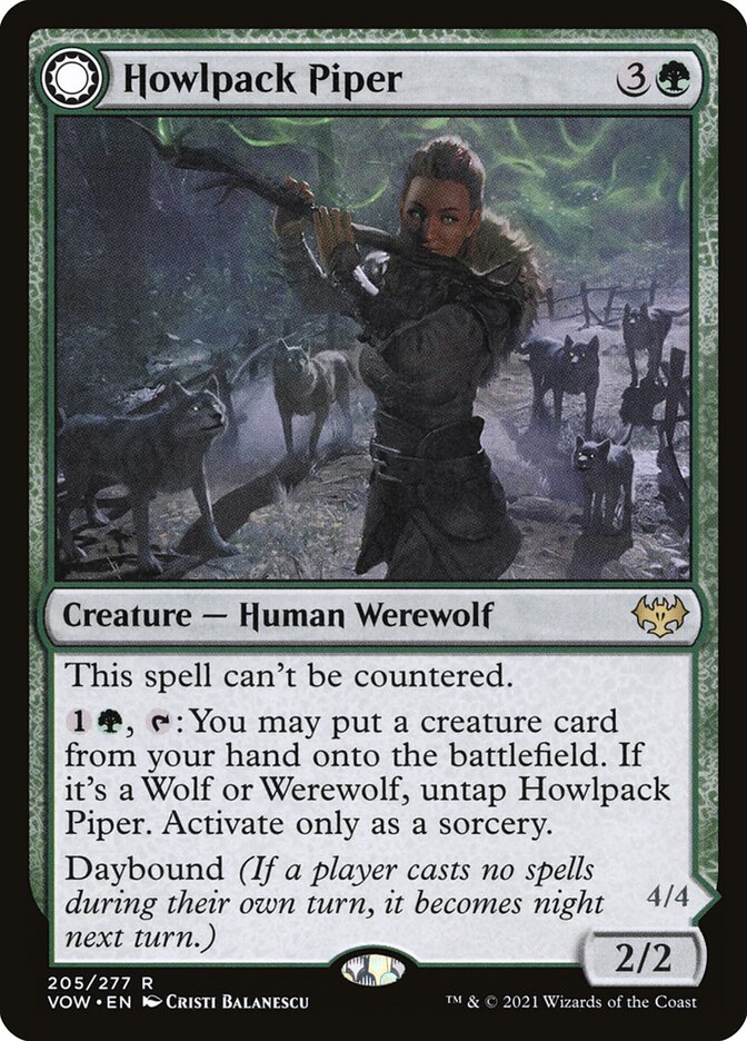 Howlpack Piper // Wildsong Howler [Innistrad: Crimson Vow] (205)
