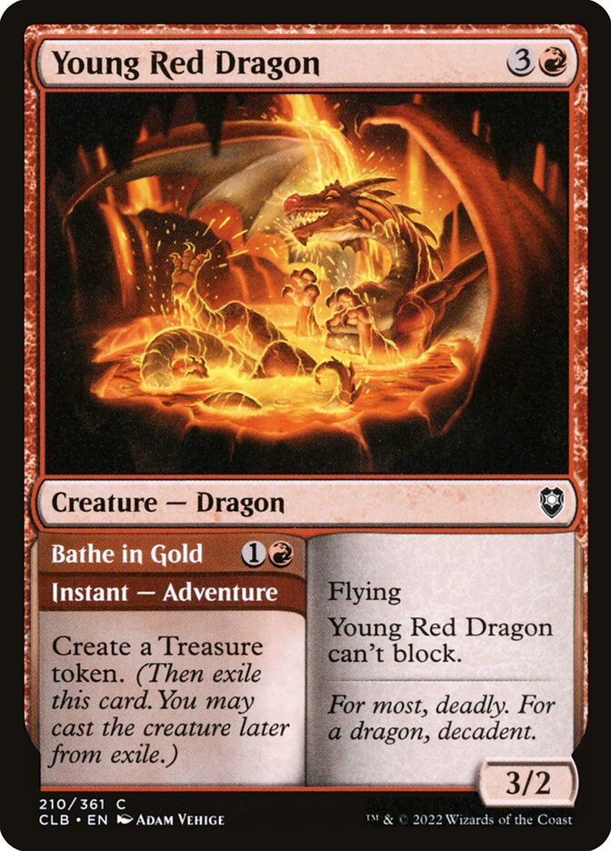 Young Red Dragon // Bathe in Gold [Commander Legends: Battle for Baldur's Gate] (210)