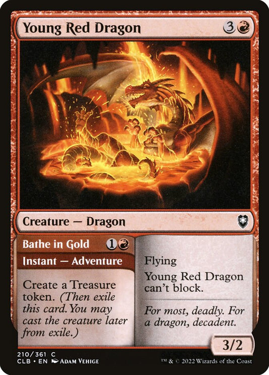 Young Red Dragon // Bathe in Gold [Commander Legends: Battle for Baldur's Gate] (210)