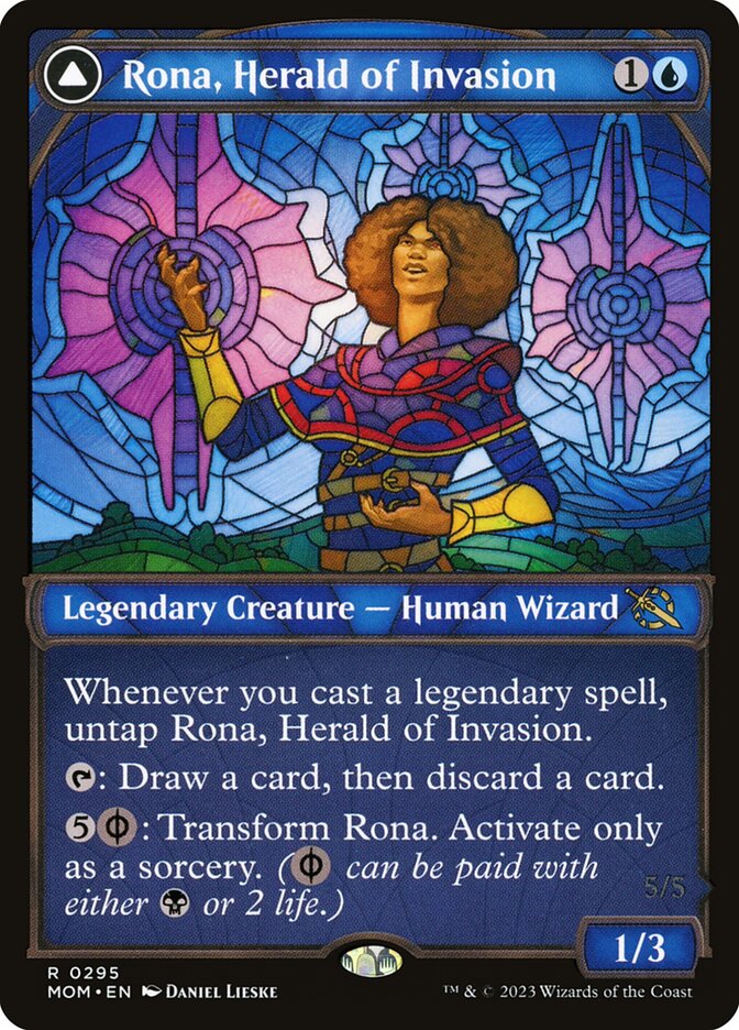 Rona, Herald of Invasion // Rona, Tolarian Obliterator [March of the Machine] (295)