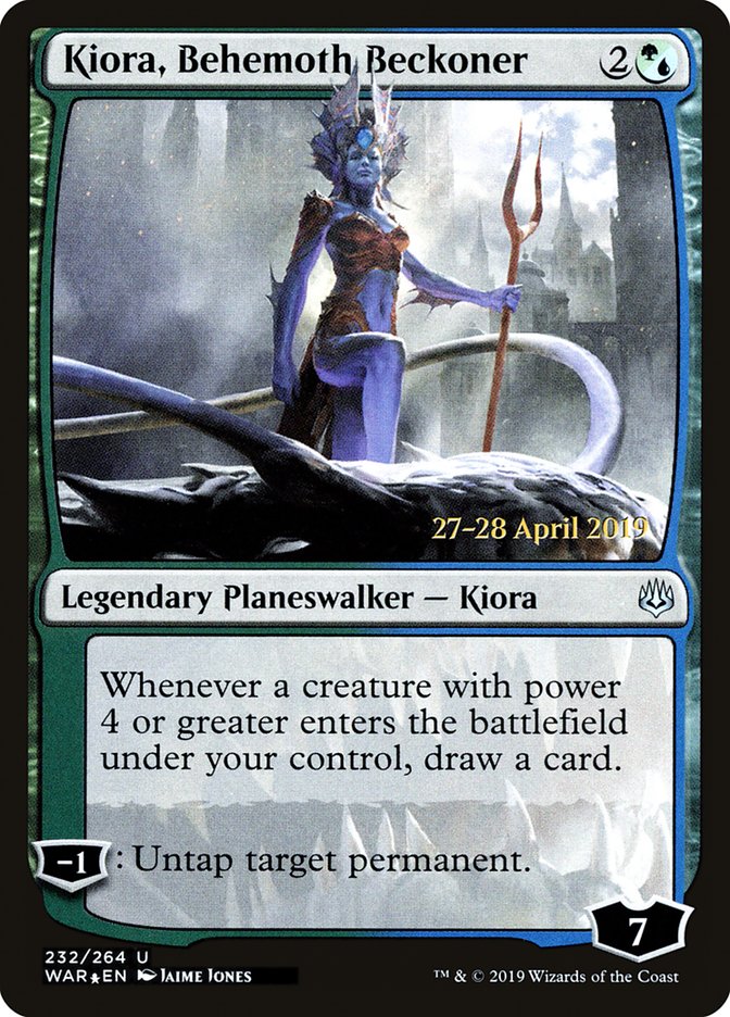 Kiora, Behemoth Beckoner [War of the Spark Promos] (232s)