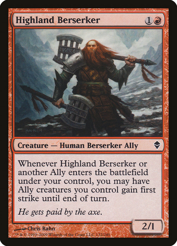 Highland Berserker [Zendikar] (132)