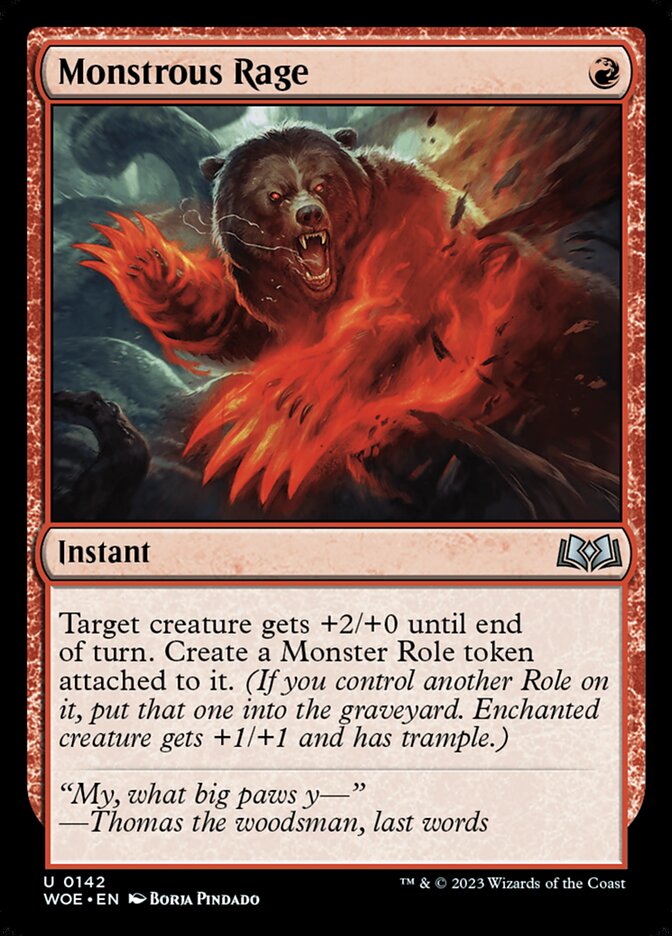 Monstrous Rage [Wilds of Eldraine] (142)
