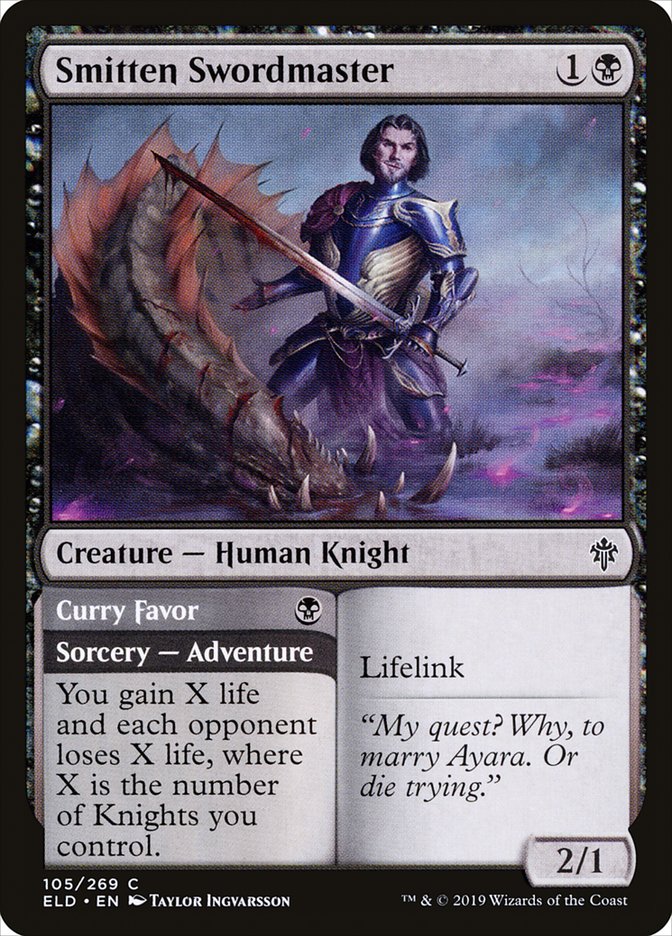 Smitten Swordmaster // Curry Favor [Throne of Eldraine] (105)