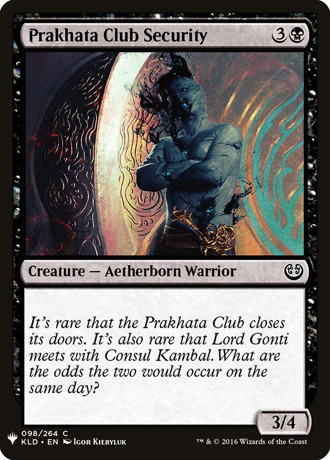 Prakhata Club Security [The List] (KLD-98)